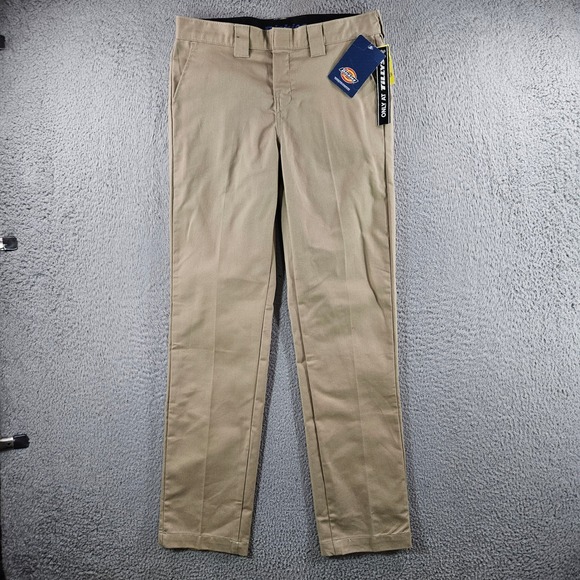 Dickies Other - Dickies Boys Flex Pant Slim Fit Tapered Leg Khaki Chino Pants Size 16 NEW